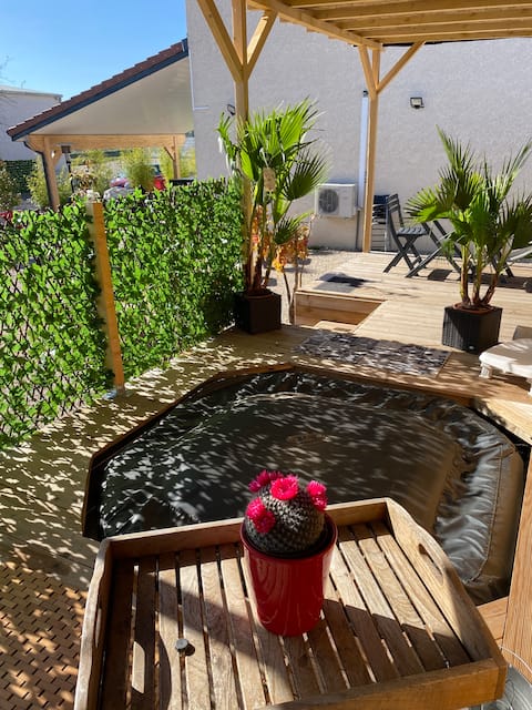 cottage with hot tub