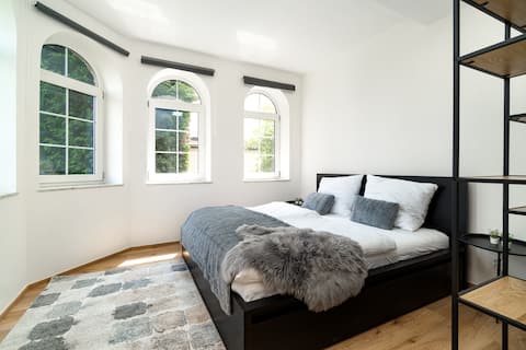 Apartment with terrace, garden, grill and parking