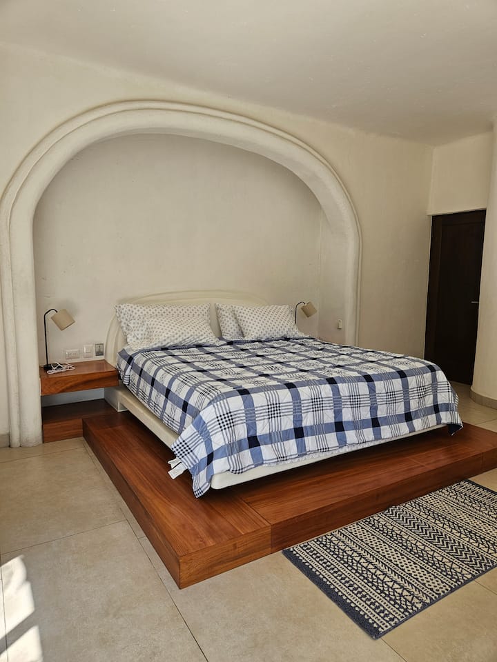 Master bedroom- King bed with a private bathroom