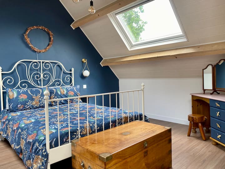 Large Velux windows either side of the bed to watch the stars from