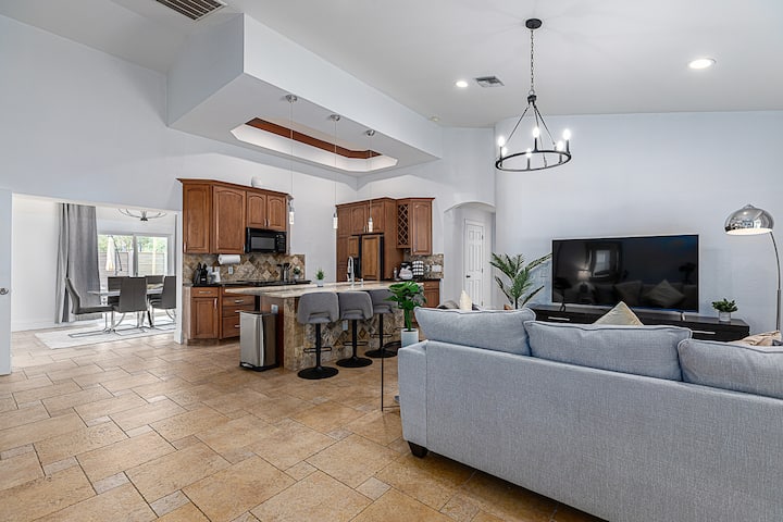 Otvorená koncepcia kuchyne a obývacieho priestoru