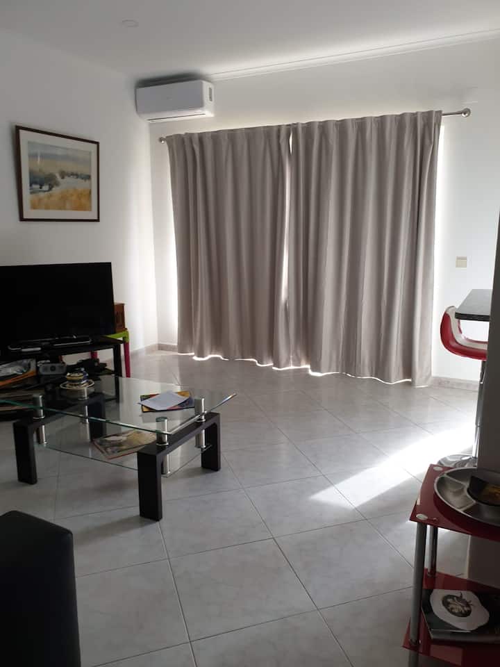 Ajër i kondicionuar në dhomën e ndenjjes përballë Jugperëndimit (diell bujar, por i lartë në verë jo shumë invaziv) Por një këshillë: për të fshehur dritaren në verë me perden e filtrit)
 