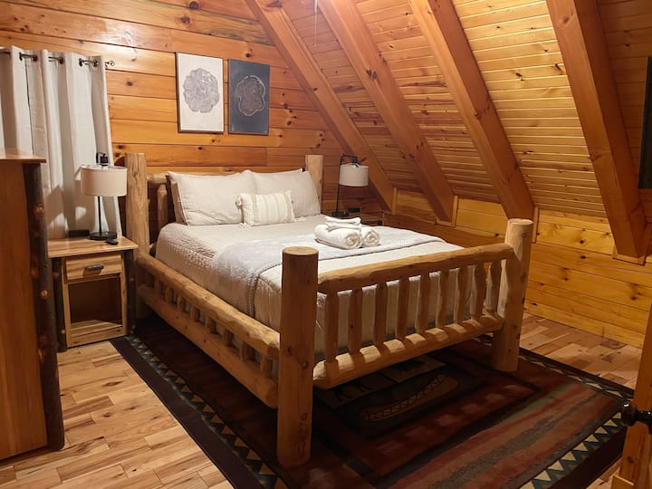 Master bedroom with ensuite bathroom upstairs - Queen