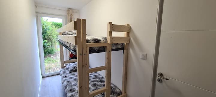 Bedroom-cabin with foldaway bunk beds - In position for 2 children.