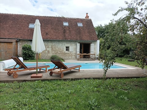 Longhouse with a pool