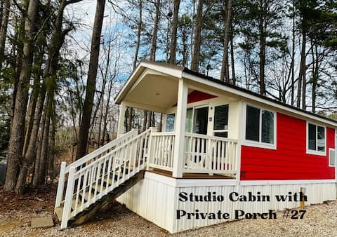 Successful Airbnb property: Studio Cabin with Private Porch #27 (Red) in Steele Creek