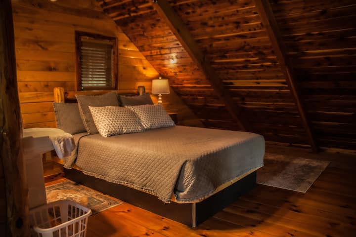 The loft bedroom also has a queen size bed (memory foam) and attached bathroom.