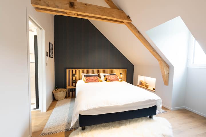 Chumba cha kulala mara mbili na bafu ya chumbani