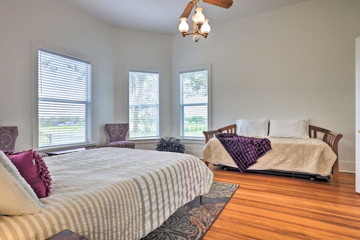 Another view of the downstairs primary bedroom which features an en-suite bath. This room also has a twin day bed and twin trundle bed.