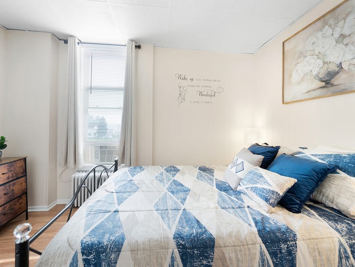 Queen Size Bed/ regular mattress - Has a closet, dresser and a pack-n-play under the bed