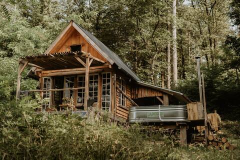 trapper's cabin in the salies de bearn forest