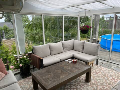 Large single-family home with nice outdoor living room.