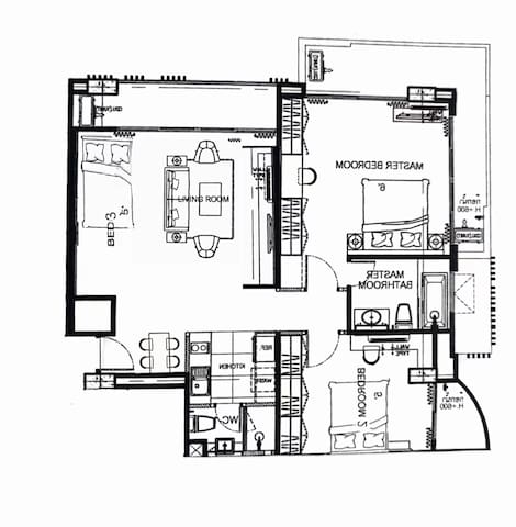 130m²Apt 2B(3beds)/BTS Phrom Phong /EmSphere/Pool gallery image 5