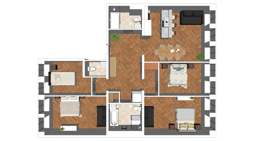 ※ Flatista Homes – Central Station ※4BR ※10 Guests gallery image 4