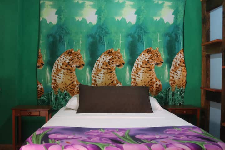 Втора спалня, разположена на приземния етаж. Също така с двойно легло и самостоятелна баня. Същият план на етажа, мебелите и удобствата в стаята като другата спалня на долния етаж. 