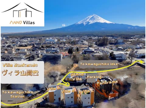 Panoramic view of Mt.F.Mountain Starry Sky Bonfire BBQ Kawaguchiko Fireworks