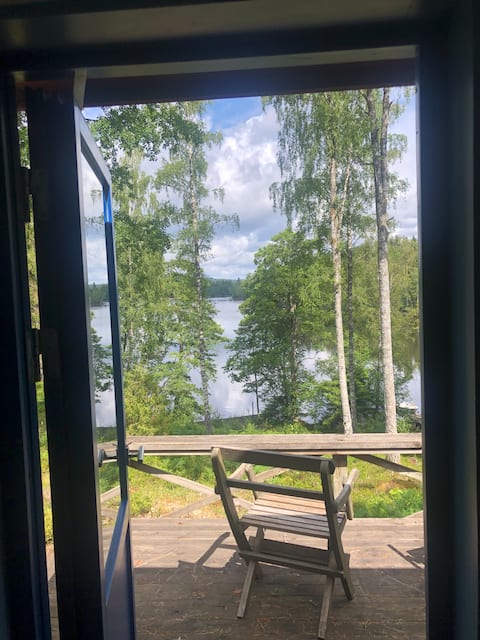 Beautiful location in forest by lake