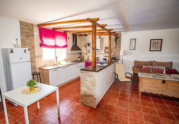 La puesta de sol a través de un denso bosque.