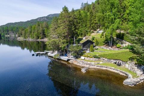Cabin in Seljord with beach and own motorboat