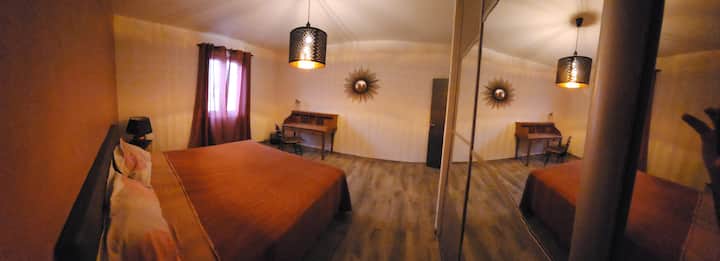 Large room, comfortable bedding and beautiful tranquility. 