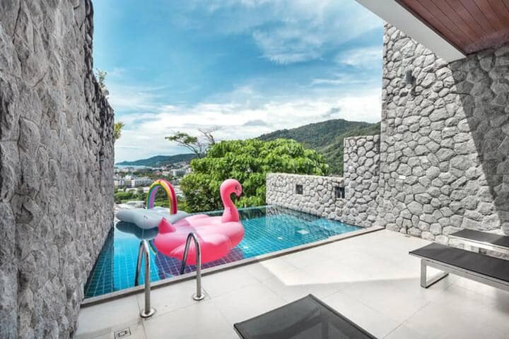 Patong Villa1:三卧泳池别墅【两个海景房】 近班赞江西冷海滩【中文管家】 - Phuket