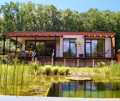 Architect-designed house with natural pool