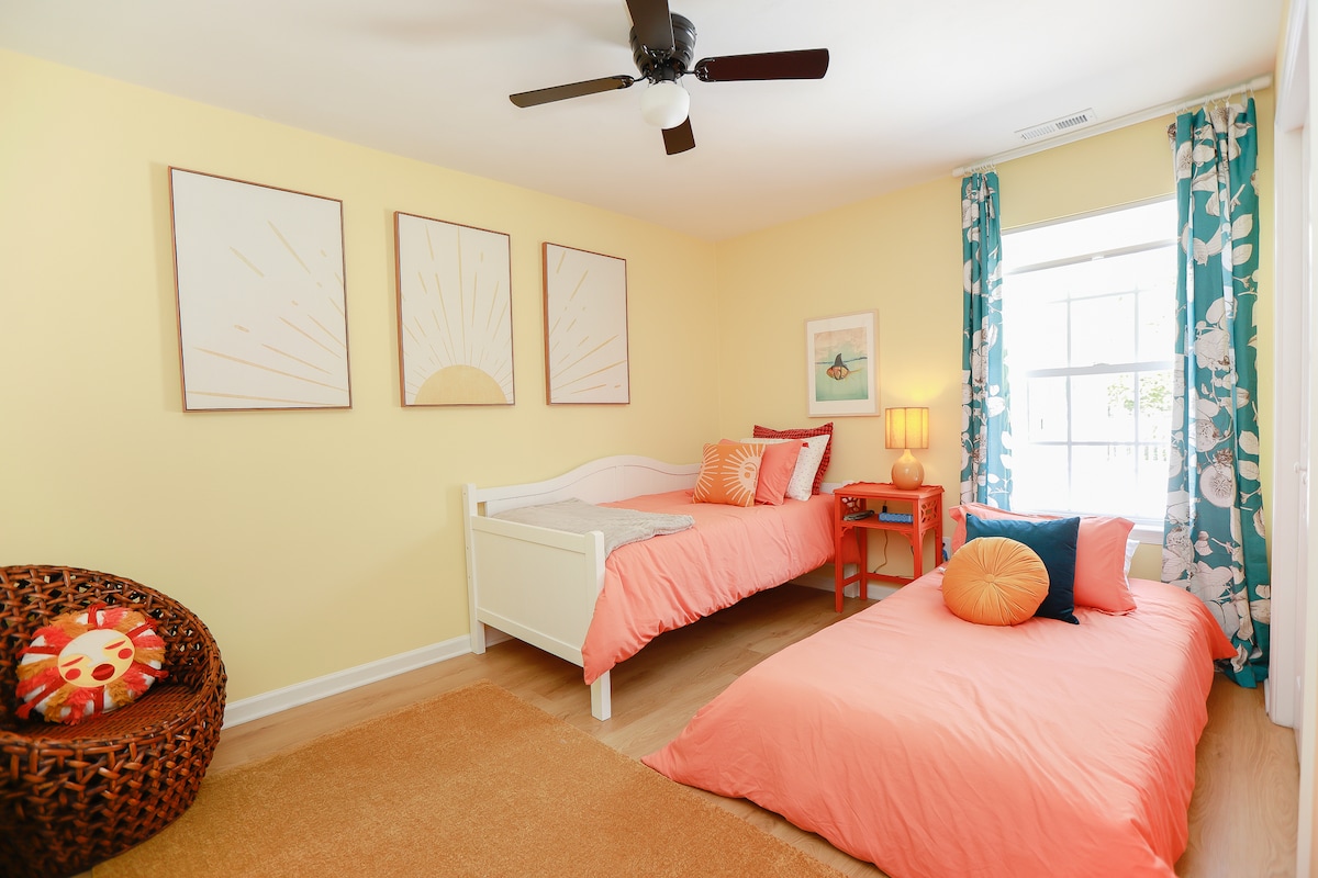 2 XL twins with the daybed and trundle. This picture shows the trundle pulled out