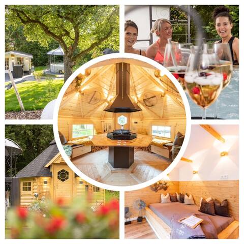 Chalet VitaSpa hot tub and sauna, private spa