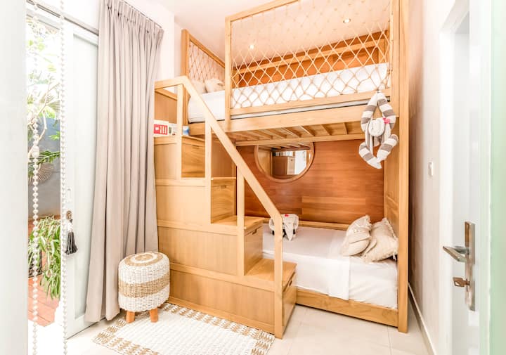 Dormitorio 3- Habitación con litera para niños: interconexión familiar