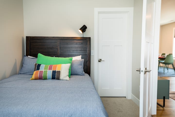 Bedroom 2 - Includes a comfortable full bed (Nectar mattress), closet, full-length mirror, sound machine and blackout shades.