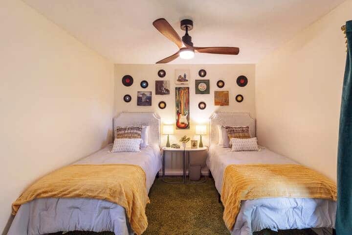 Bedroom #3 featuring two XL twin beds. 