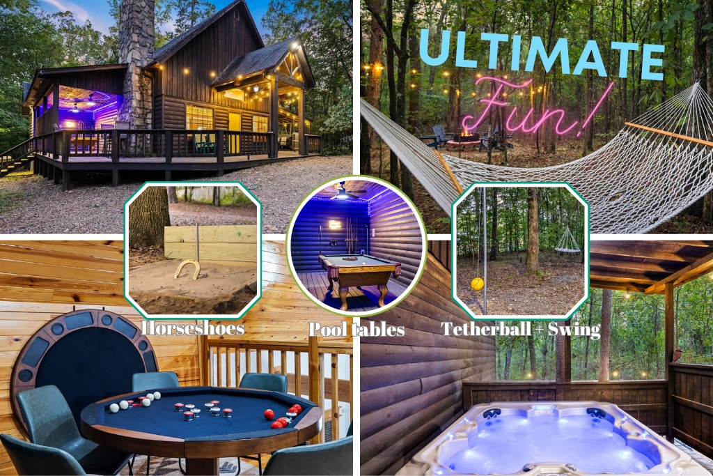 Game-Packed Cabin: HotTub, Tetherball, Pool-tables - Cabins for Rent in ...