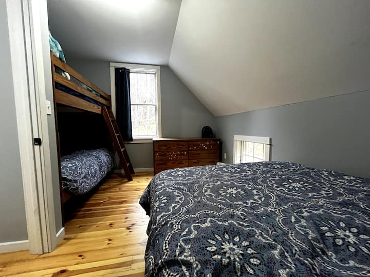Second floor bedroom - full bed and twin bunk beds.  
