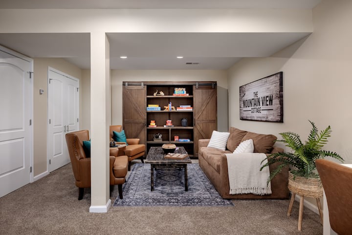 Living Room 2 (Bonus Space in the Basement). Games and a pull out couch.
