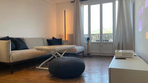 Renovated apartment with mountain views
