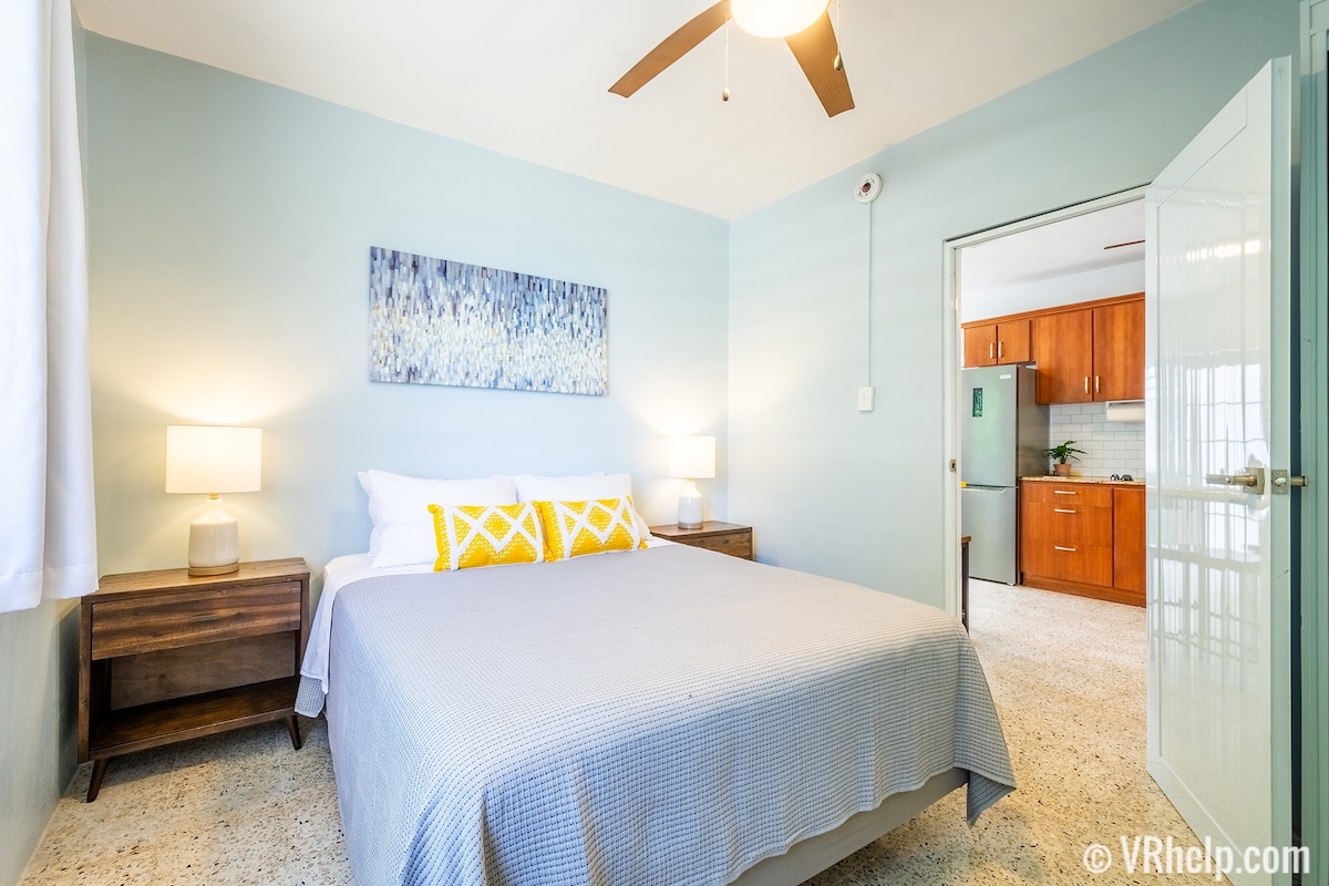 Bedroom #2, with queen bed and AC.