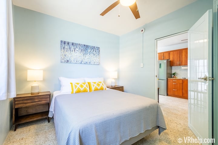 Bedroom #2, with queen bed and AC.