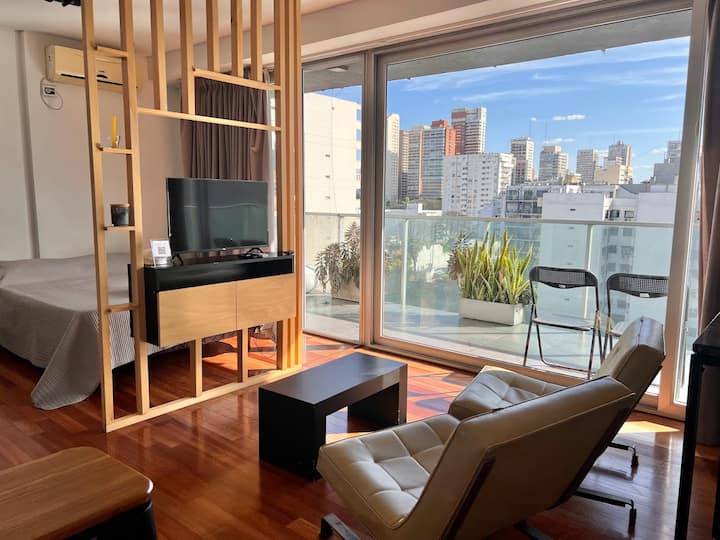 Studio apartment in Belgrano on Av. del Libertador