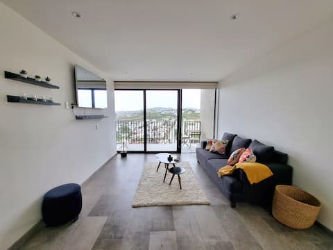 Comfortable apartment with a pool and gym