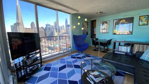 Top performing Airbnb: Retro-vibe Chinatown condo with SF skyline views in Nob Hill