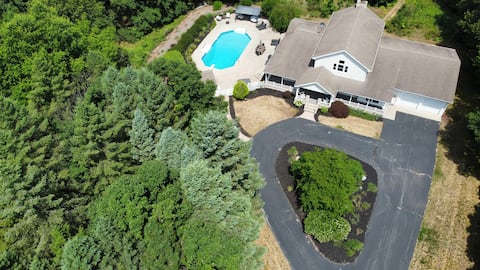 Private heated pool on 20 acres