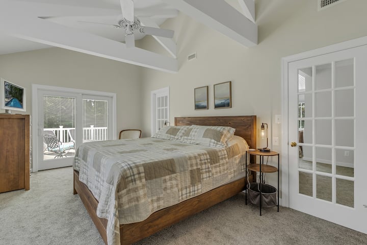 Primary Bedroom (BEDROOM 1) with King size bed... private access to porch and full bath.