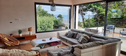 Villa facing the sea with jacuzzi and billiards