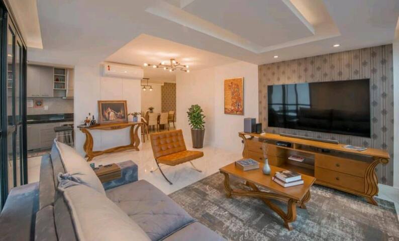 Estilo e conforto, na frente da praia.