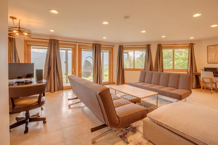 Basement living room with 2 couch futon beds