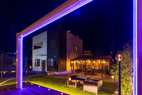 [Miyabi Building B] Fuji Q 3-minute walk/charcoal BBQ in a private gazebo/5 bedrooms/106 ㎡/P4