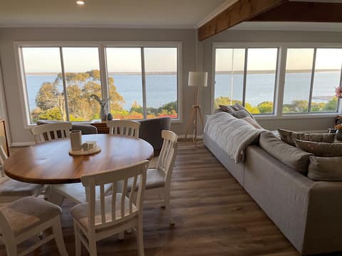 Family home overlooking lake.