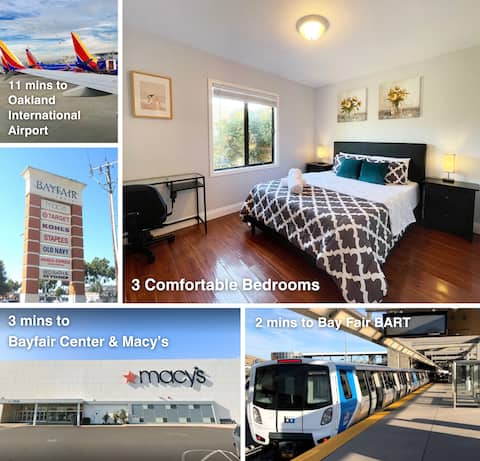 BayFair- Cozy 3Br home/Parking