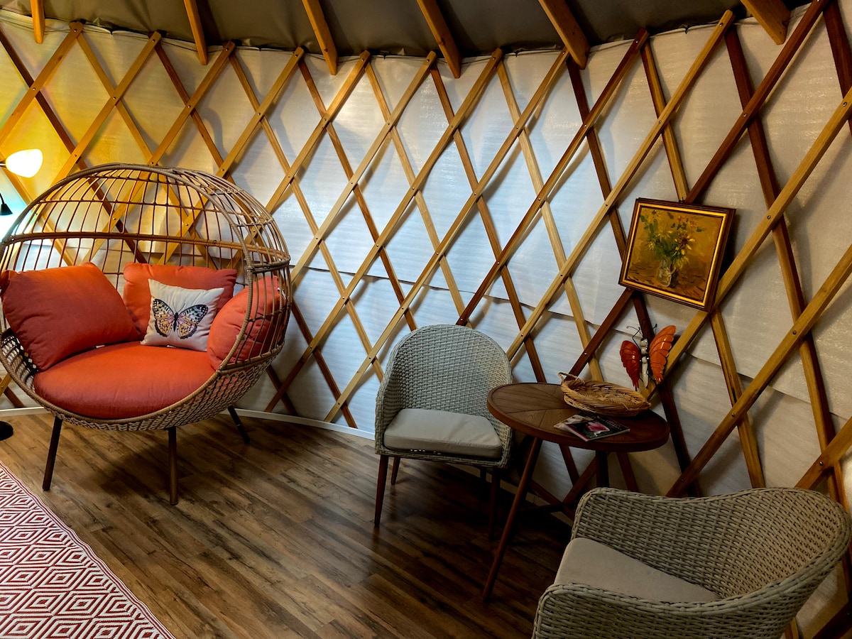 The Butterfly Yurt at River Bark - Yurts for Rent in