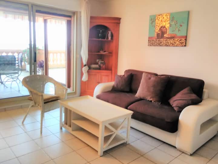Apt 2 Pièces Climatisé+wifi, Terrasse18m² Face Mer - Théoule-sur-Mer